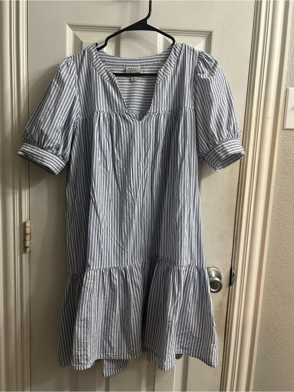 Vero Moda Palmer Striped Dress - blue and white